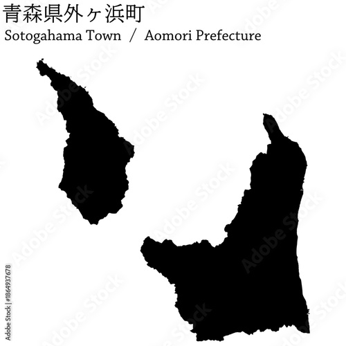 イラスト素材：日本地図　青森県外ヶ浜町ベクターイラストマップ