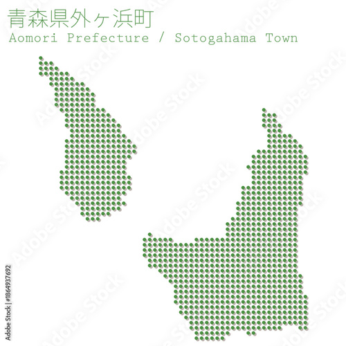 イラスト素材：日本地図　青森県外ヶ浜町ベクターイラストマップ