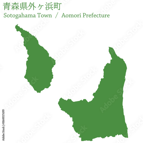 イラスト素材：日本地図　青森県外ヶ浜町ベクターイラストマップ
