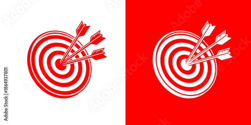 Creative target logo design illustration. Inspiration vector symbol circular bullseye with archery design template
