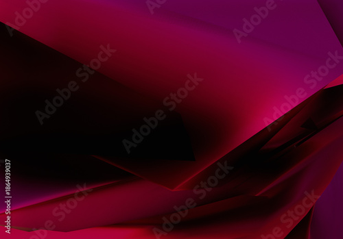 Red Abstract 3d render background dark red pink gradient light wave silk liquid chrome metalic design render wallpaper modern illustration multicolored wavy surfaces