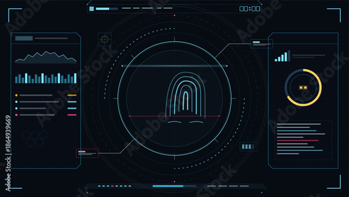 Data visualization displays charts and graphs representing various metrics in a digital user interface