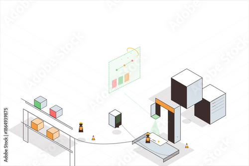Process of sorting packages with a scanning system in a workspace setting during daytime hours