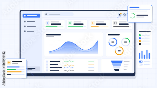 Dashboard showing data analytics and charts for user insights and performance tracking in a web application interface