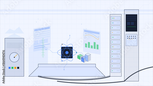 Data processing and analysis in a digital environment with various graphical elements and components