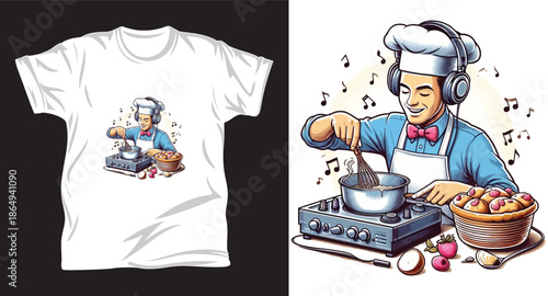 Cooking graphic vector t shirt design print.
