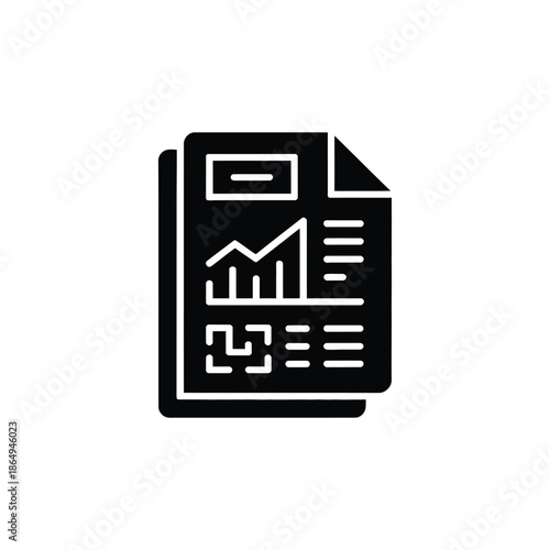 Report document with graphs isolated on white background, Vector, illustration