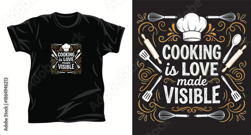 Cooking graphic vector t shirt design print.