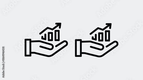 Hands offering growth opportunities isolated on white background, Vector, illustration