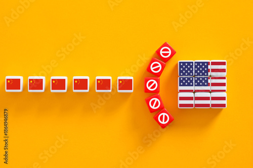 Tableau sur toile USA China trade war causing economic sanctions blockade
