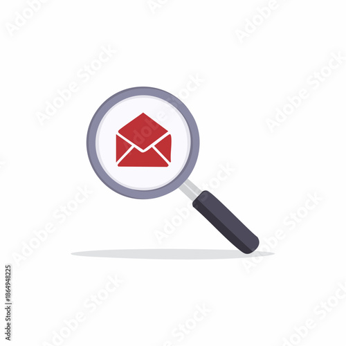 Searching for Email Message Mail Communication Concept Illustration Zoom In Magnifier Looking for Information