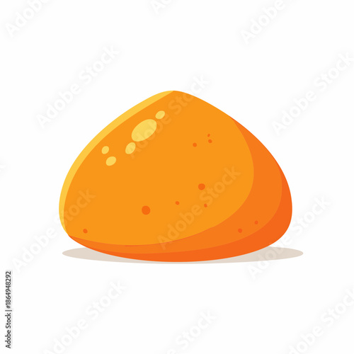 Single Orange Jelly Candy Piece Flat Vector Illustration Treat Dessert Isolated