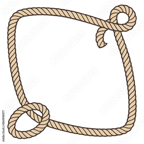 Circular Nautical Rope Border Vector Illustration