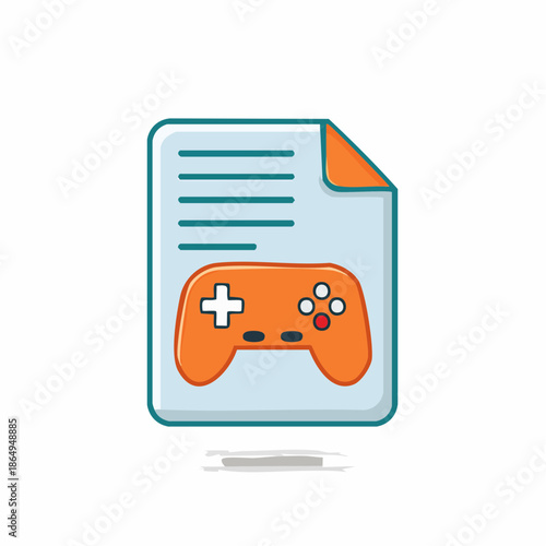 Game Document Icon, Video Game File, Gameplay Instructions, Console Game Support, Software, Controller