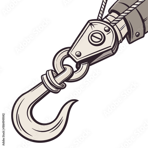 Classic Metal Pirate Hook Vector Graphic