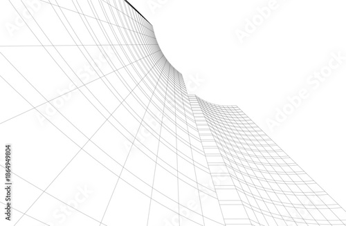 Abstract modern city buildings. Architectural concept sketch