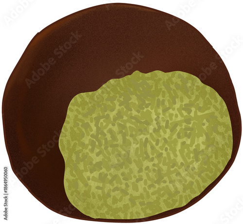 sliced bread on a green background