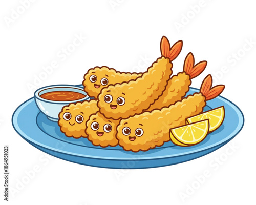 A tasty meal of fried chicken nuggets, fish, and chicken with chips served on a white plate as a cooked lunch or dinner dish featuring potato fries and meat