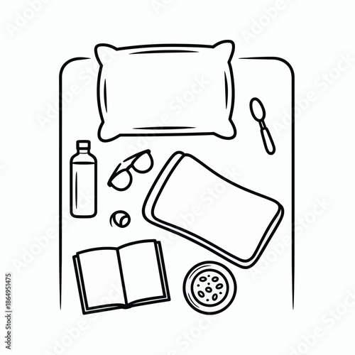 Bedside essentials isolated on white background, Vector, illustration