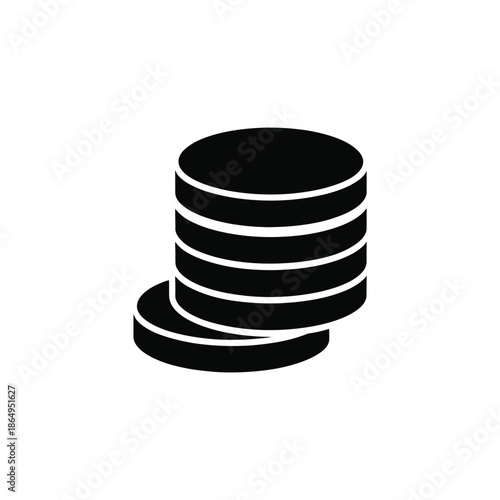 Stack of coins isolated on white background, Vector, illustration