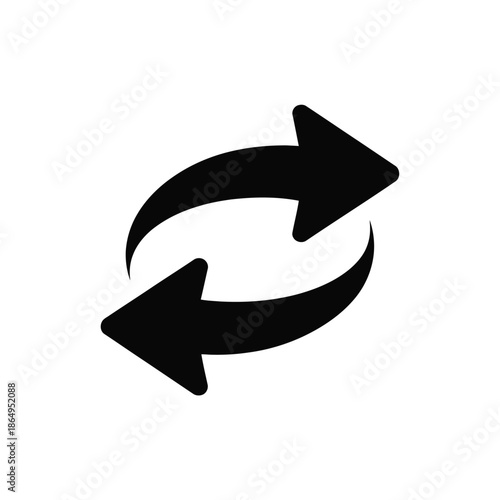 Symbolic arrow loop isolated on white background, Vector, illustration