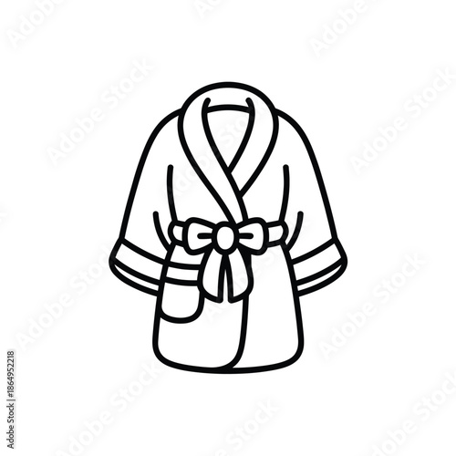 Illustrated white bathrobe isolated on white background, Vector, illustration