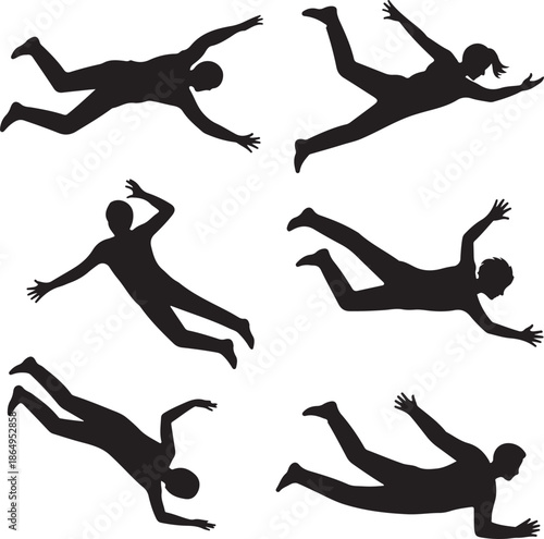 set of fitness silhouettes