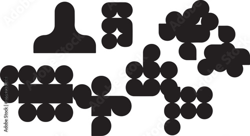 Black silhouettes of people network connections