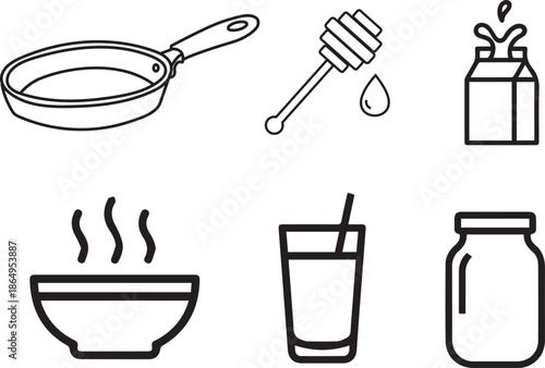 Restaurant Food and Beverage Icon Set
