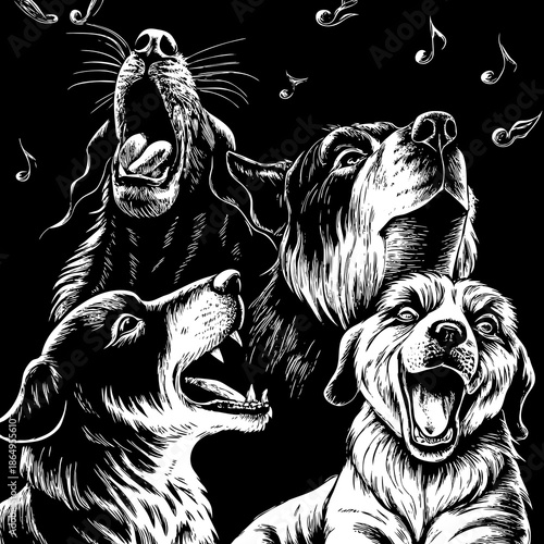 many dog hearing song