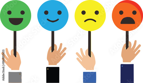 Emotions Displayed: Hands showcase an array of emotional expressions, from joyful smiles to expressions of sadness, emphasizing the spectrum of human feelings.