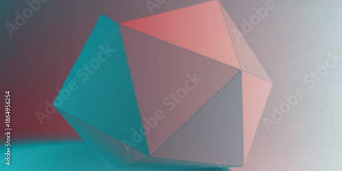 Paper polyhedron model on warm background