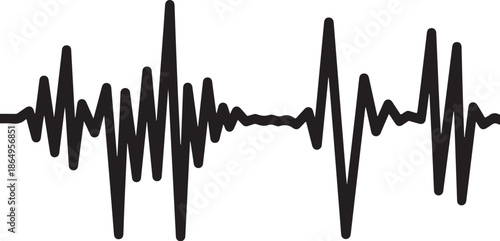 Heartbeat rhythm waveform illustration on white background
