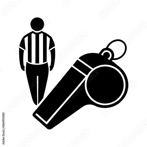 sports whistle referee simple design vector art