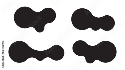 Set of abstract metaball shapes