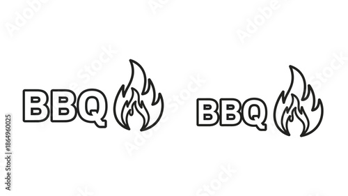 Bold bbq lettering with flame graphics a striking visual silhouette