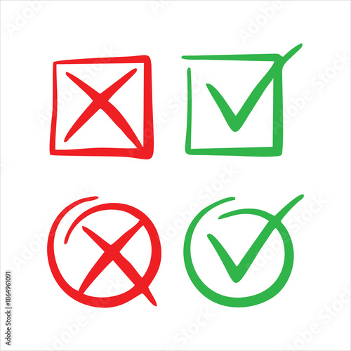 Hand drawn check cross marks