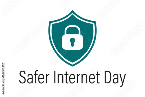 Safer Internet Day - Text and symbol on a transparent background