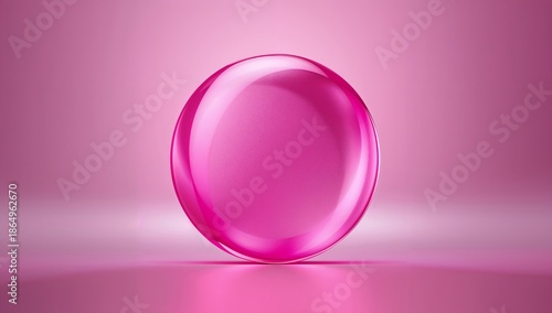 Bright Pink Circular Object on a Light Background With a Smooth Surface in Cl...