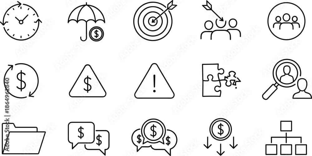 Fototapeta premium E-commerce and logistics icon set featuring online shopping cart delivery truck package tracking and secure digital payment methods.