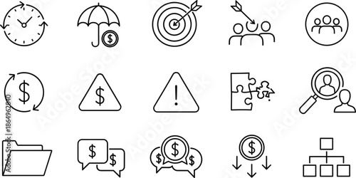 E-commerce and logistics icon set featuring online shopping cart delivery truck package tracking and secure digital payment methods.
