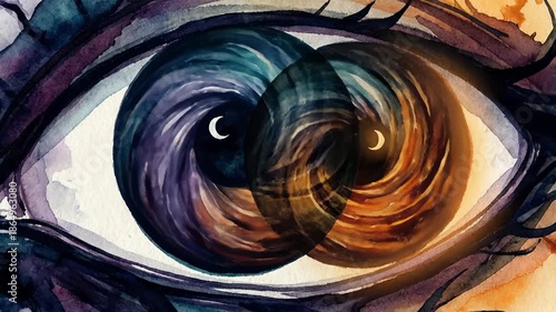 Artistic Eye Reveals Crescent Moon in Dreamy Watercolor