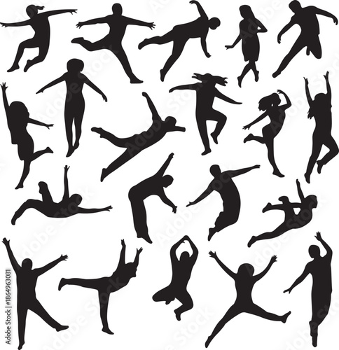 Dynamic Jumping Human Silhouette