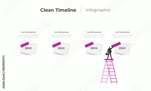 Clean Business Timeline Infographic Template – Modern Corporate Milestones