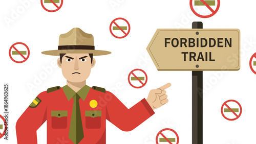 Ranger Warns About Forbidden Trail Access With Safety And Authority