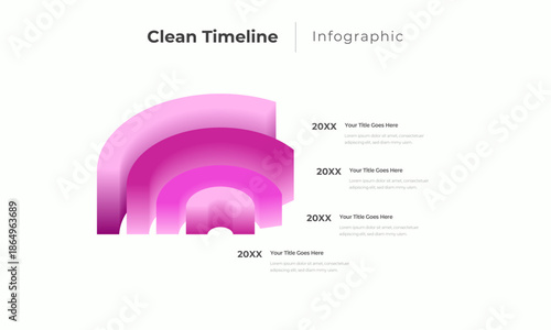 Layered Timeline Infographic Template Clean Gradient Curve Design