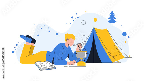 Relaxing Camping Experience With Home Cooked Meal And Outdoor Activities Adventure