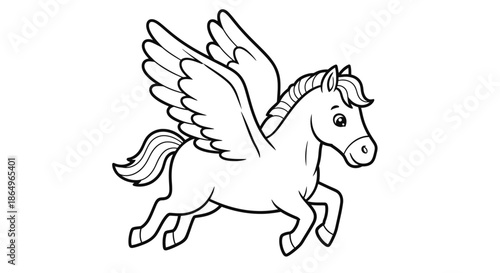 Flying Pegasus Horse Illustration