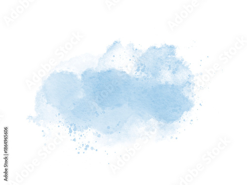 Fotografie Blush blue watercolor stains Paint stroke hand drawn for illustration design, invitation and birthday