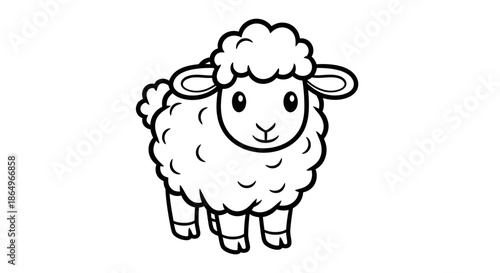 Adorable Cartoon Sheep Illustration